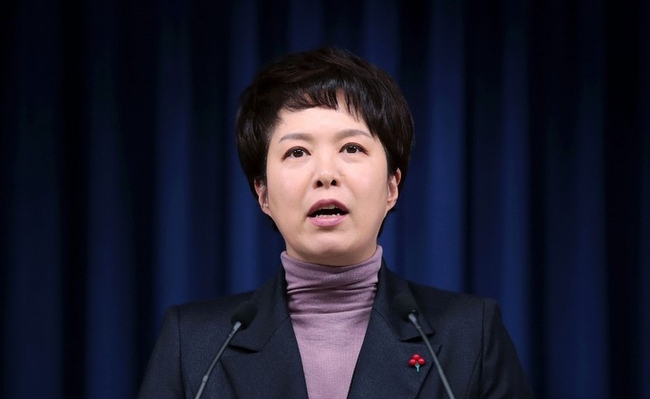 김은혜 홍보수석이 29일 오후 서울 용산 대통령실 청사 브리핑룸에서 연두 업무보고 관련 브리핑을 하고 있다. (사진=뉴시스)
