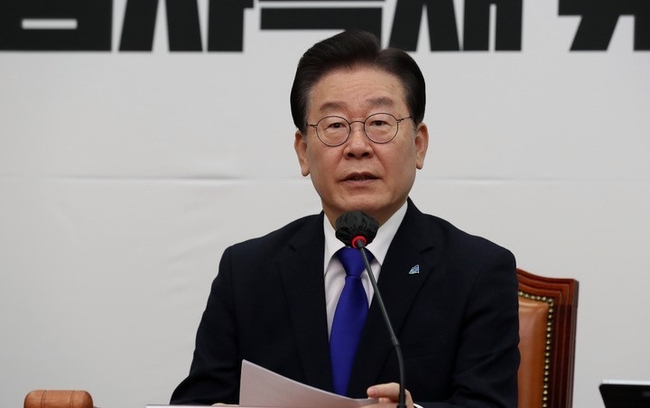  이재명 더불어민주당 대표가 지난 24일 오전 서울 여의도 국회에서 열린 최고위원회의에서 발언을 하고 있다. (사진=뉴시스)