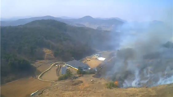 충남 서천군 마산면 요곡리 산불. (사진=산림청 제공)