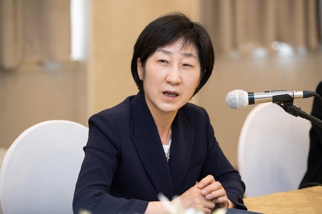 한화진 환경부 장관이 지난 12일 서울 중구 프레지던트 호텔에서 열린 글로벌 그린 ODA 정책간담회에 참석해 발언하고 있다. (사진=환경부)
