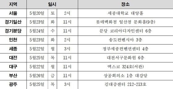 설명회 일정=종로학원 제공