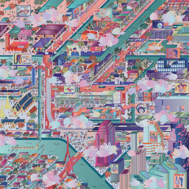 아니말리 도메스티치, <방콕의 기회주의 생태학(Bangkok Opportunistic Ecologies)>, 2019. 직물, 300 x 300 cm. 작가 제공