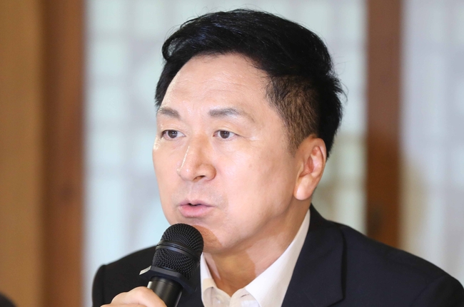 김기현 국민의힘 대표가 28일 오전 서울 총리공관에서 열린 제11차 고위당정협의회에서 인사말을 하고 있다.(사진=뉴시스 제공)