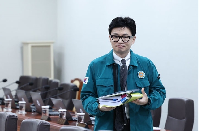 한동훈 법무부 장관이 21일 서울 용산 대통령실 청사에서 열린 을지 및 제35회 국무회의에 참석하고 있다. (사진=뉴시스 제공)