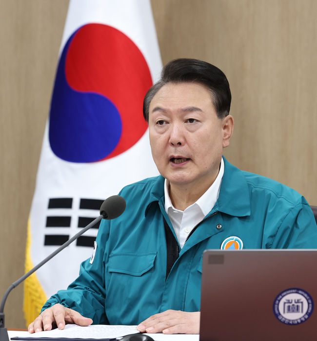 윤석열 대통령이 21일 서울 용산 대통령실 청사에서 을지 및 제35회 국무회의를 주재하고 있다. (사진=대통령실통신사진기자단/뉴시스 제공)