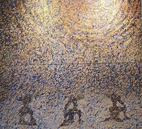 Neo Cosmos 2023-No.17 , 22.2 x 208cm Acrylic, Carbon, Crayon, Oil pastel <사진=작가 제공>