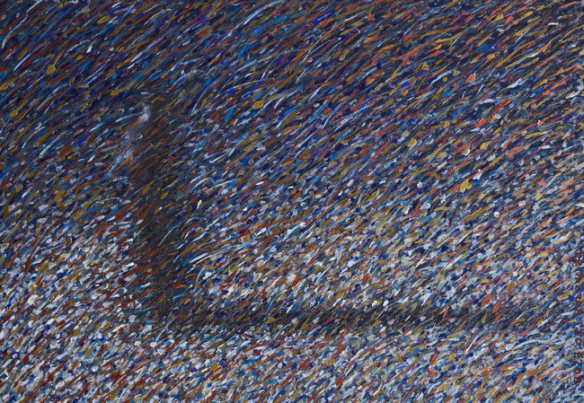 Neo Cosmos 2023-No.16 , 103.4 x 91cm Acrylic, Carbon, Crayon, Oil pastel <사진=작가 제공>
