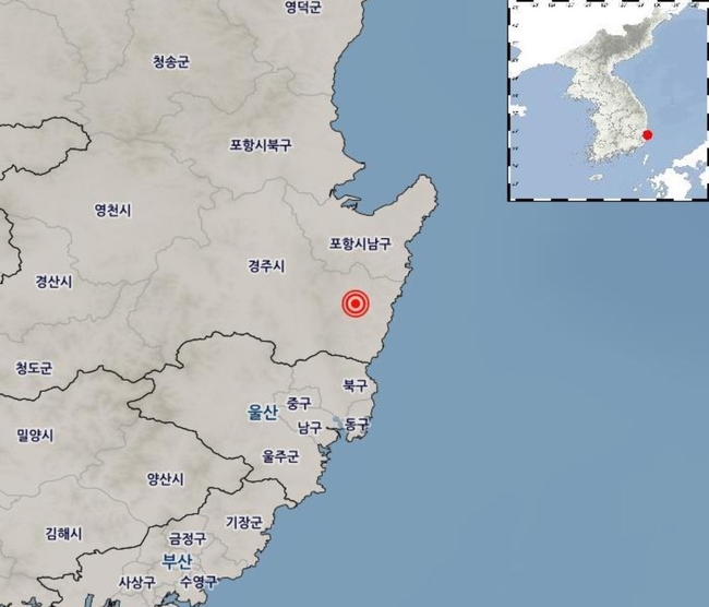 기상청은 30일 오전 4시55분24초께 경북 경주시 동남동쪽 19㎞ 지역에서 규모 4.0의 지진이 발생했다고 밝혔다. (사진=기상청/뉴시스 제공)