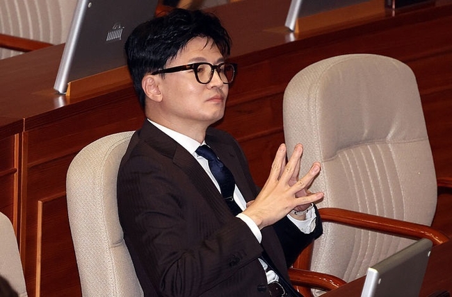 한동훈 법무부 장관이 20일 오후 서울 여의도 국회에서 열린 제411회국회(임시회) 제1차 본회의에 참석하고 있다.(사진=뉴시스 제공)