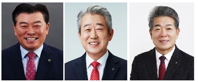 사진 왼쪽부터 송영조, 강호동, 조덕현 조합장.(사진=농협중앙회 제공)