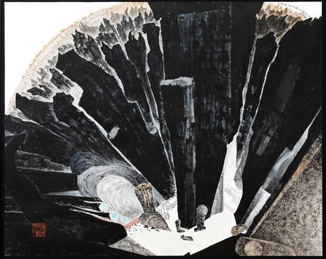 현율 Hyeonyul - 2024, 종이에 먹물, 238.2 x 296.5cm, 93.8 x 116.7in., 253.5 x 312.1cm, 99.8 x 122.9in.(mounted)