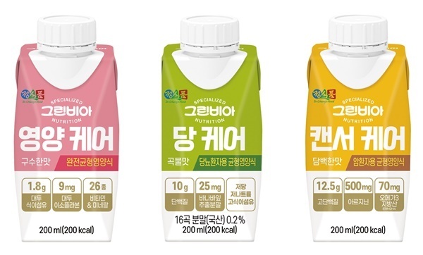 정식품, 맞춤형 균형영양식 ‘그린비아 케어’ 3종 출시. (사진=정식품 제공)