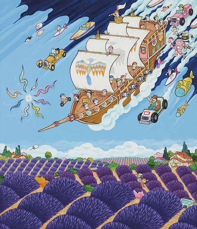Welcome to paradise-Lavande(11) 53x46cm. Acrylic on canvas. 2022