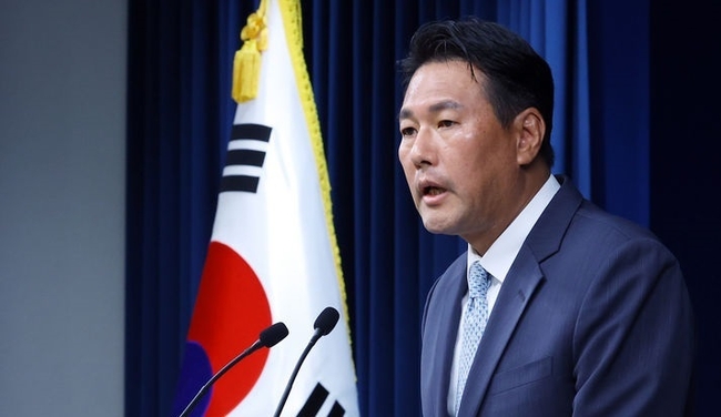 김태효 국가안보실 1차장이 7일 서울 용산 대통령실 브리핑룸에서 중앙아시아 순방관련 브리핑을 하고 있다. (사진=뉴시스 제공)