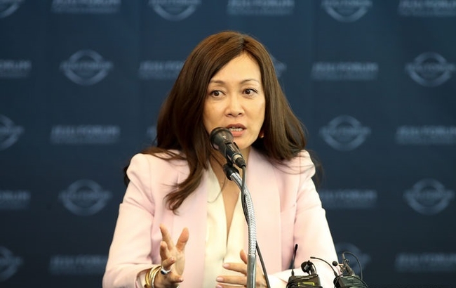  수미 테리(52) 미국외교협회(CFR) 선임연구원이 지난 5월 29일 오후 제주 서귀포시 제주국제컨벤션센터에서 열린 '제19회 평화와 번영을 위한 제주포럼'에서 기자들의 질문에 답변하고 있다. (사진=뉴시스 제공)