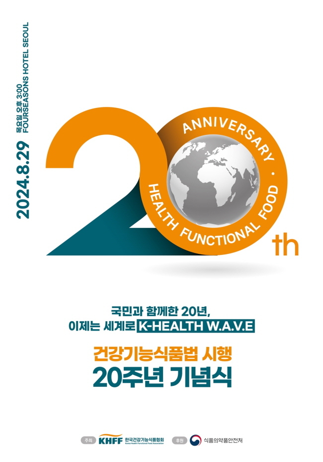 건강기능식품 법 시행 20주년 기념식 포스터(사진=한국건강기능식품협회 제공)