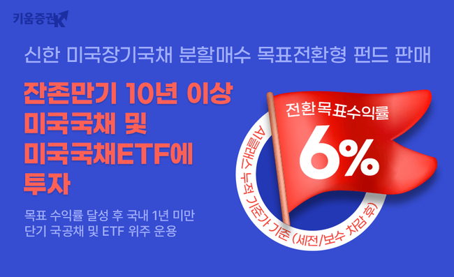 키움증권 ‘신한 미국장기국채분할매수’ 목표전환형 펀드 판매 (이미지=키움증권 제공)