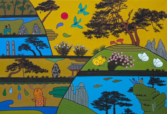 붉은 해, 50x727cm, 캔버스에 유채, 2010