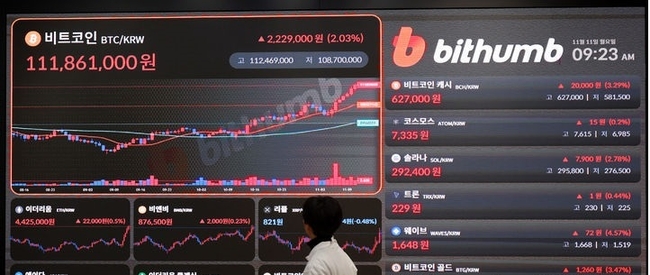 11일 오전 서울 서초구 빗썸라운지에 비트코인 시세가 표시되고 있다. 비트코인은 10일(현지시각) 8만 달러를 사상 처음으로 돌파한데 이어 8만1000달러를 넘어섰다. (사진=뉴시스 제공)