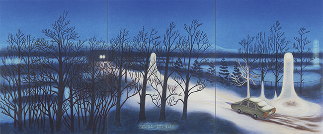 한선주, 귀거래도, 린넨에 아크릴, 390X162cm, 2024