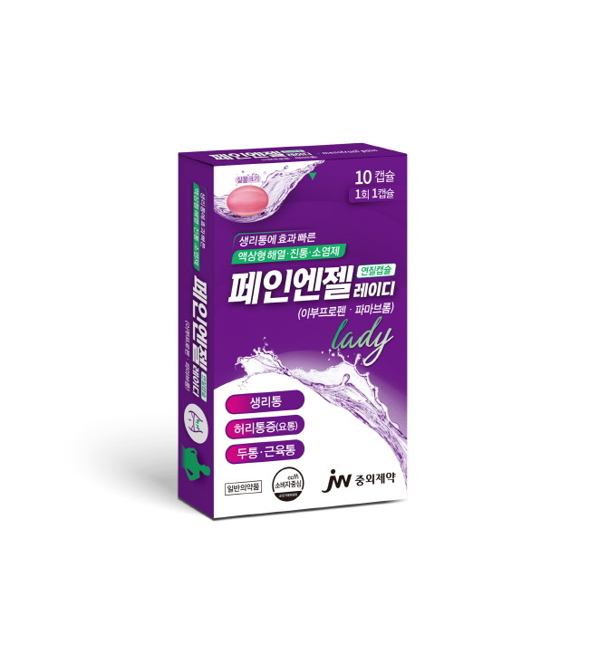 W중외제약이 여성용 소염진통제 ‘페인엔젤 레이디’의 리뉴얼 신제품을 선보였다.(사진=JW중외제약 제공)