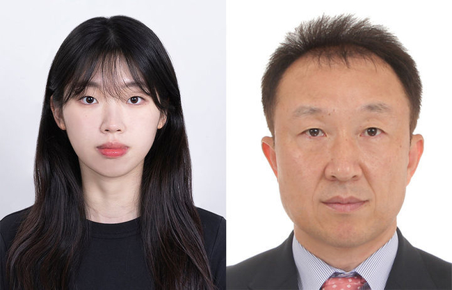 황주선(왼쪽) 동아대학교 건강과학과 석사과정 대학원생과 염창홍 지도교수 (사진=동아대학교 제공) 