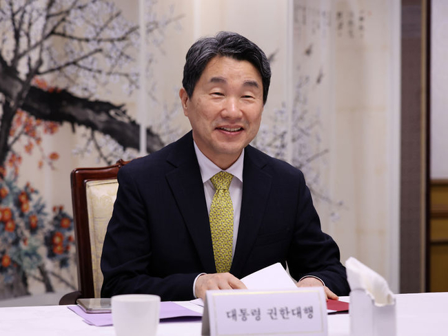 이주호 대통령 권한대행 부총리 겸 교육부 장관이 19일 서울 종로구 정부서울청사에서 경제안보전략 간담회를 주재하고 있다. (사진=교육부 제공)