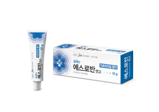 JW중외제약은 피부 진정 성분인 티트리오일을 더한 외용 항생제 ‘에스로반 연고’ 신제품을 출시했다.(사진=JW중외제약 제공)