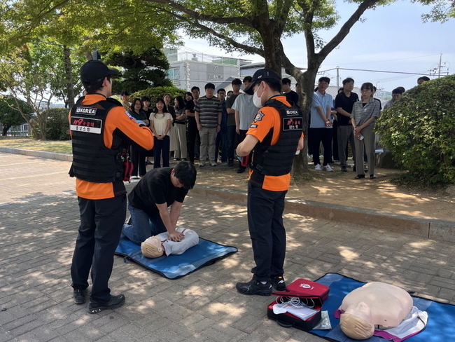 금산군 금산소방서 합동 무각본 소방훈련 모습. (사진=금산군 제공)