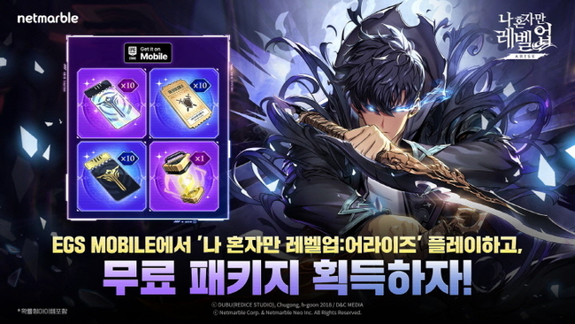 넷마블 <나 혼자만 레벨업:어라이즈>가 에픽게임즈 모바일 스토어에 입점했다.(사진=넷마블 제공)