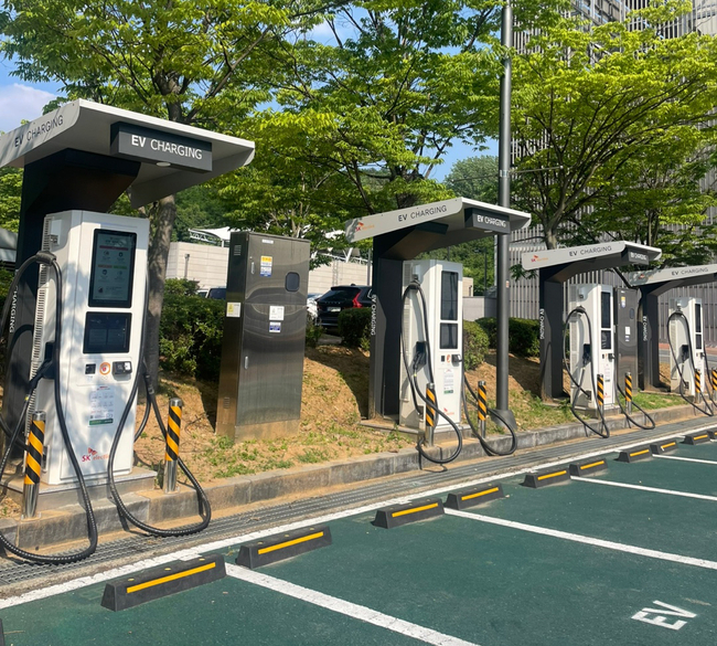 <strong>고양아람누리에 위치한 SK일렉링크 전기차 급속 충전소(사진=</strong> SK일렉링크 제공)