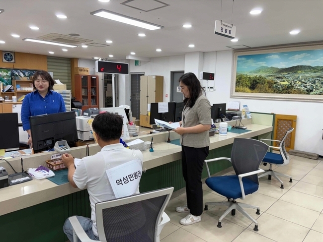 금산군 추부면 민원창구 비상상황 대비 모의훈련. (사진=금산군 제공)
