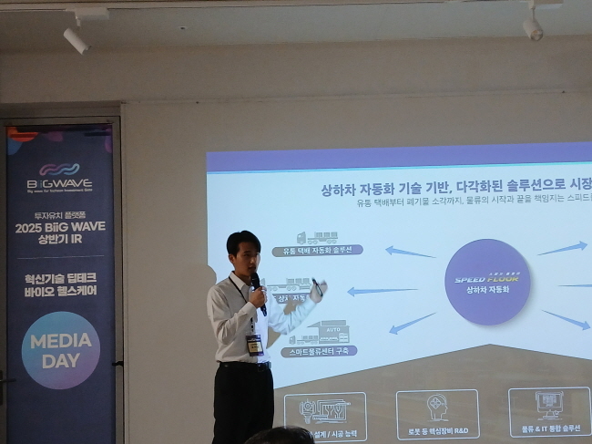 홍석민 스피드플로어 대표 발표 모습.(사진=홍경의 기자)