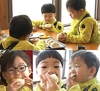 대한·민국·만세 삼둥이, 썰매장 '찐빵 먹방'