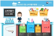 코로나 영향 5월 물가 8개월만에 마이너스…디플레 판단은 아직 일러