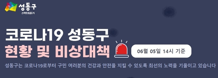 성동구청은 5일 은평구에 거주하는 코로나19 확진자(50대, 6.5 확진)의 성동구 내 동선을 공지했다.